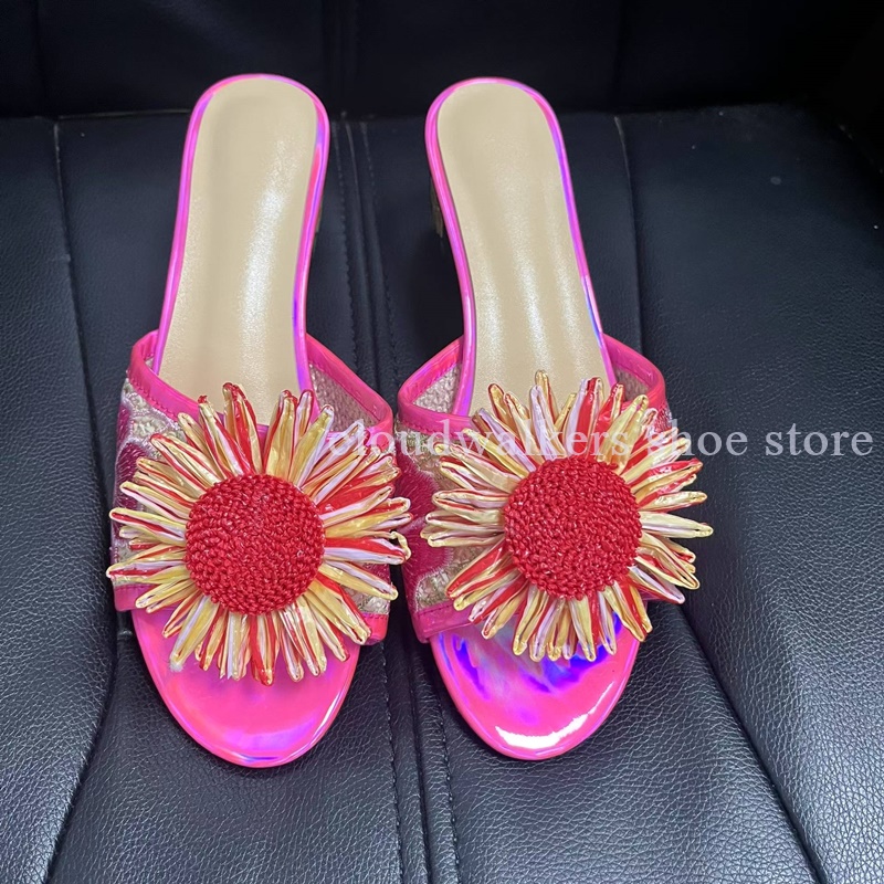 Embroidery Flower - Sandalias de Verano con Bordado Iridiscente