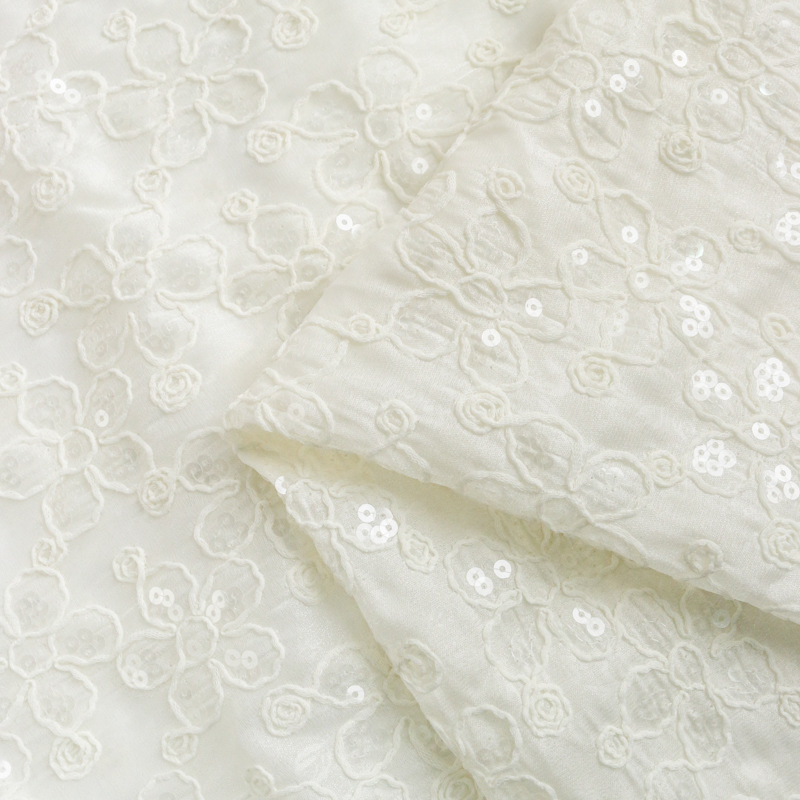 Embroidery Design 3D - Nueva tela jacquard floral bordada con