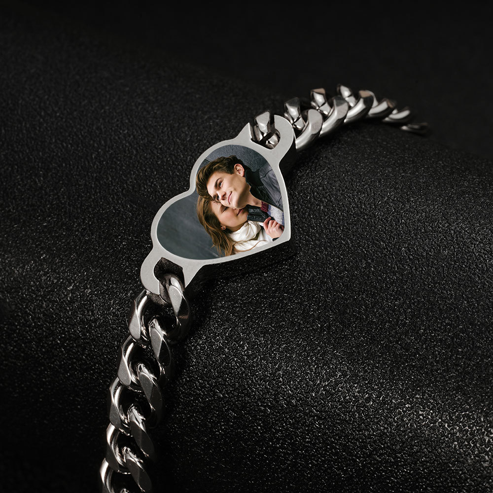 Embroidery Alphabet - Pulsera Personalizable con Foto de Corazón