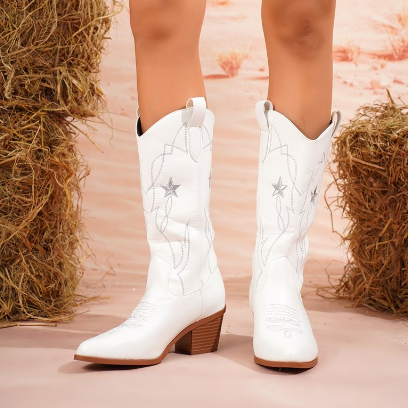 Embroidery Details - Botas de mujer de media caña