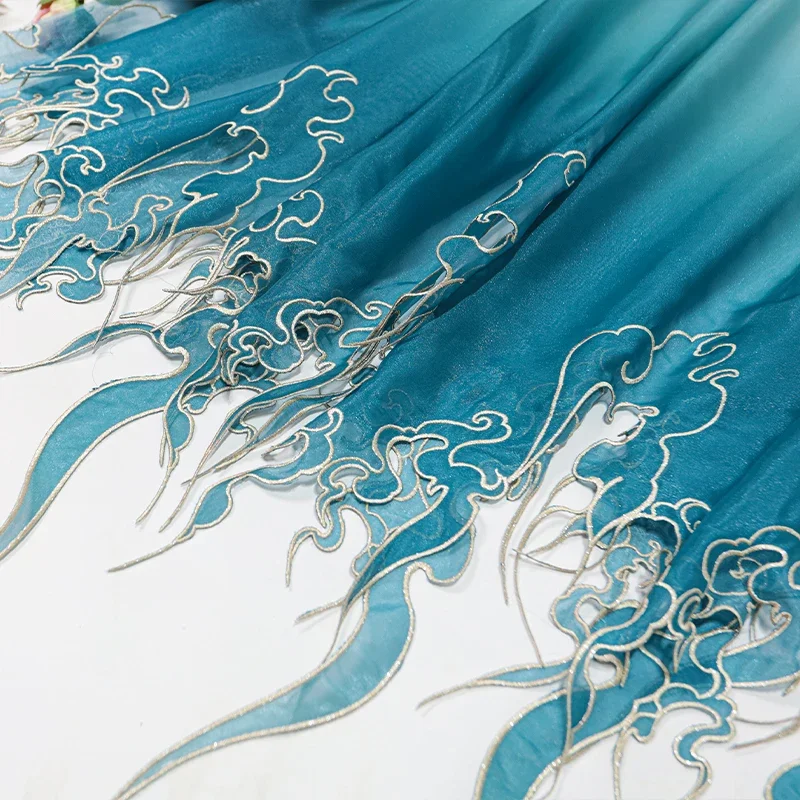 Embroidery Diy - Tela con Bordado Estilo Chino, Degradado