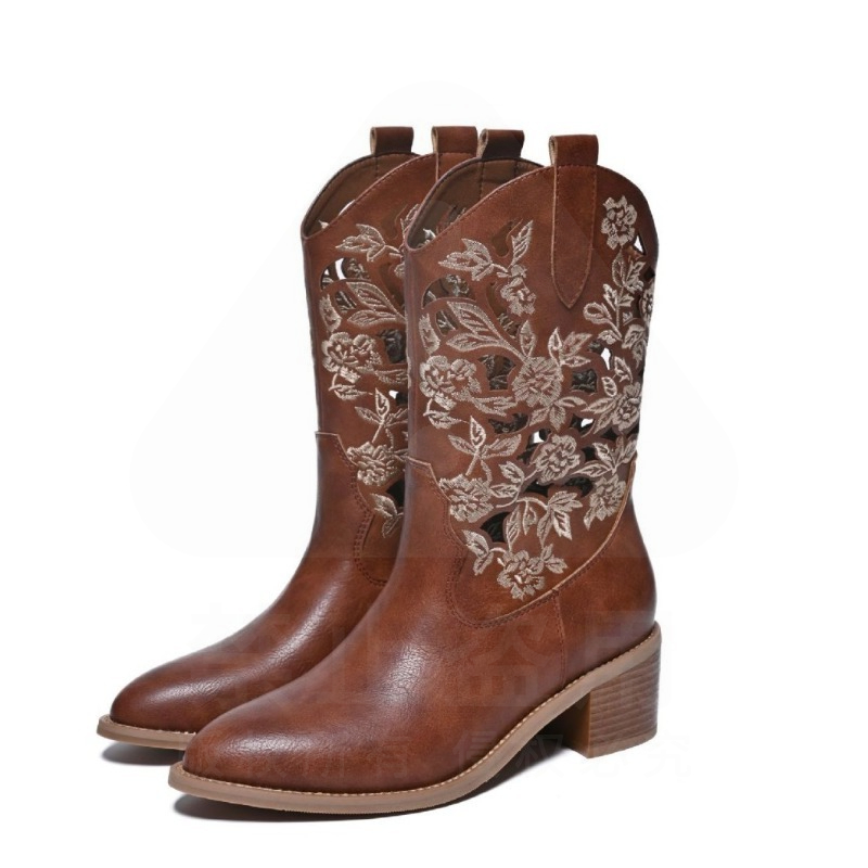 Embroidery Design - Zapatos Retro para mujer, exquisitas botas