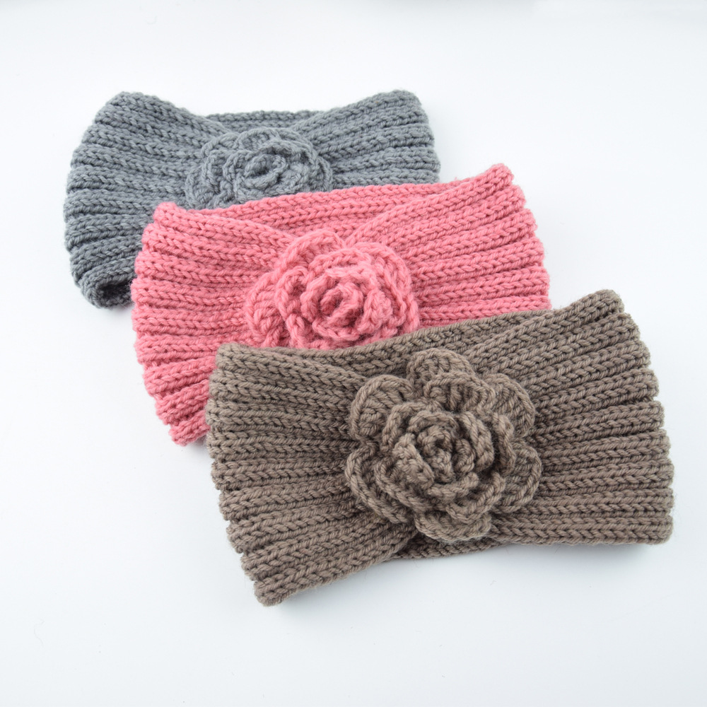 Felt Sheet Wool - Diademas tejidas con flores de Camelia
