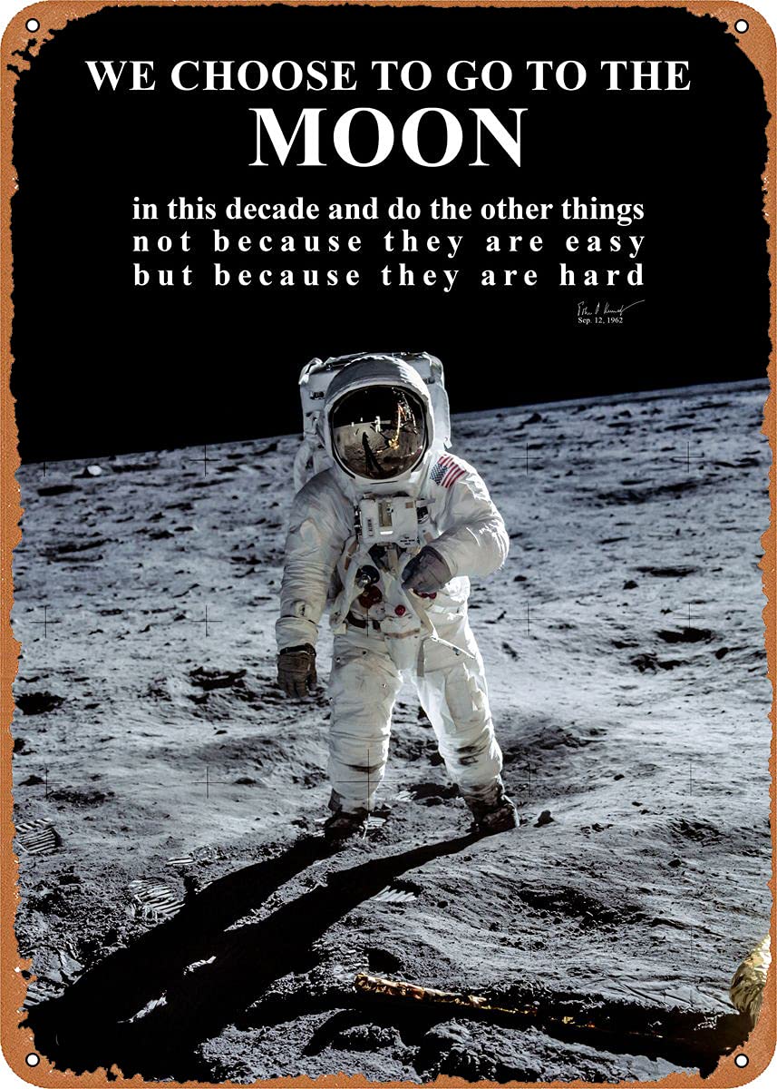 Embroidery Wall Art - Apollo 11 Moon Landing JFK Letrero