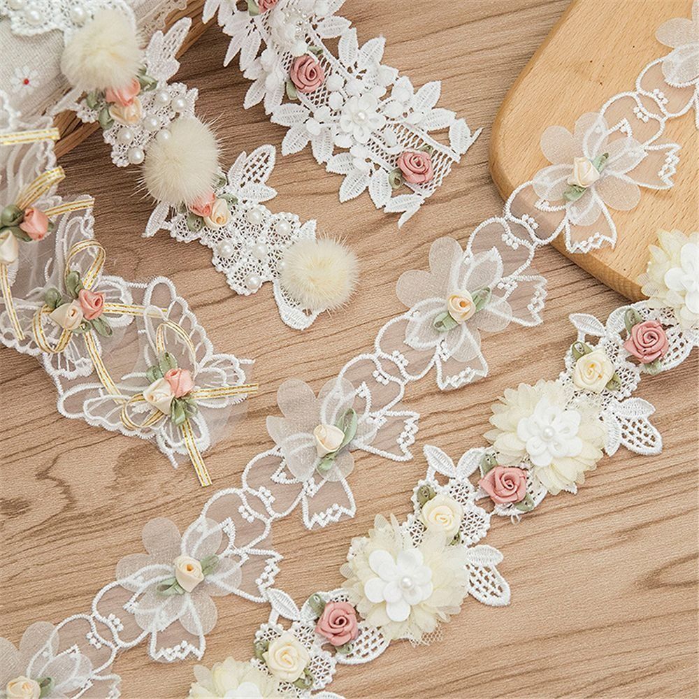 Embroidery Design 3D - Encaje Decorativo Bordado con Flores 3D,