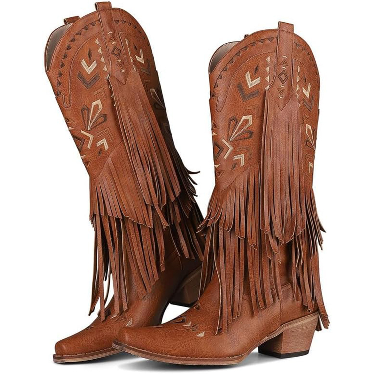 Embroidery Design - Botas de media pantorrilla para mujer,