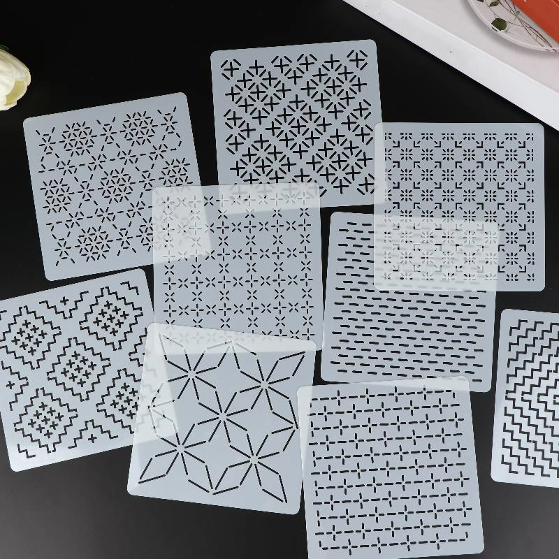 Embroidery Diy - Plantilla de bordado Sashiko, plantilla de