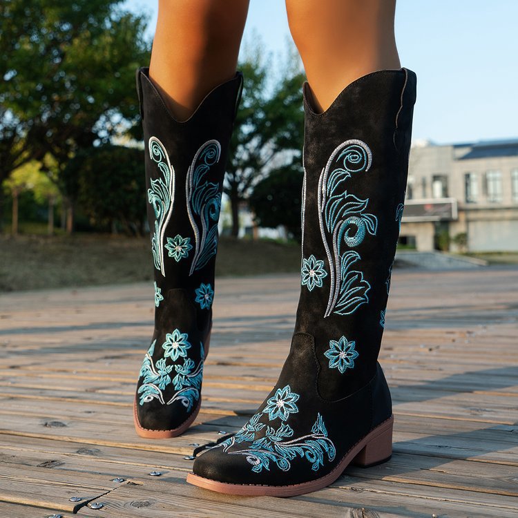 Botas Retro para mujer, botas  - Embroidery Design reseña y precio