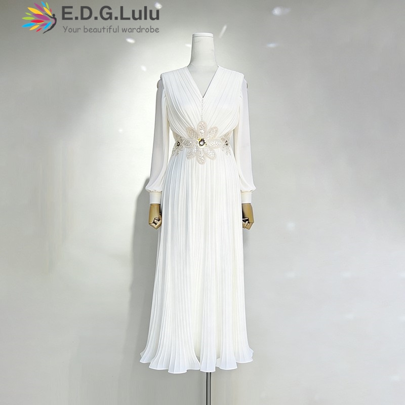 Vestido Largo con Bordado Flor - Embroidery Design 3D reseña y precio