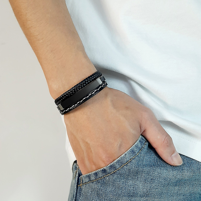 Vnox-pulseras de cuero multica - Embroidery Alphabet reseña y precio