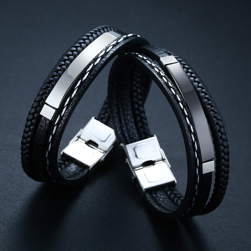 Vnox-pulseras de cuero multica - Embroidery Alphabet reseña y precio