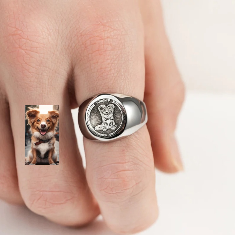 Anillo de sello con foto graba - Embroidery Alphabet reseña y precio