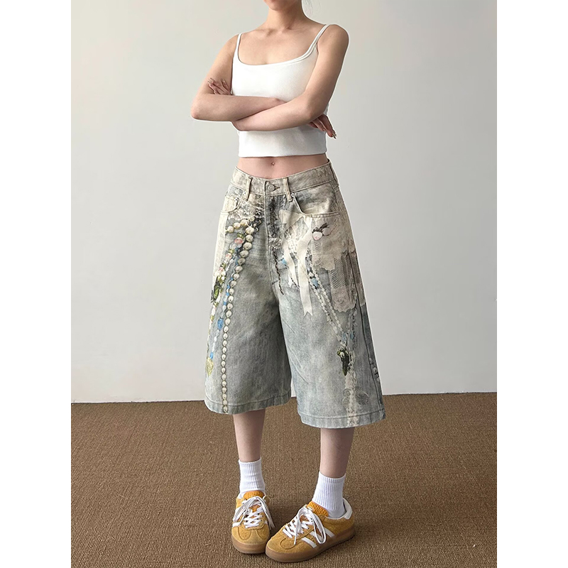 Pantalones Cortos de Mezclilla - Embroidery Design 3D reseña y precio
