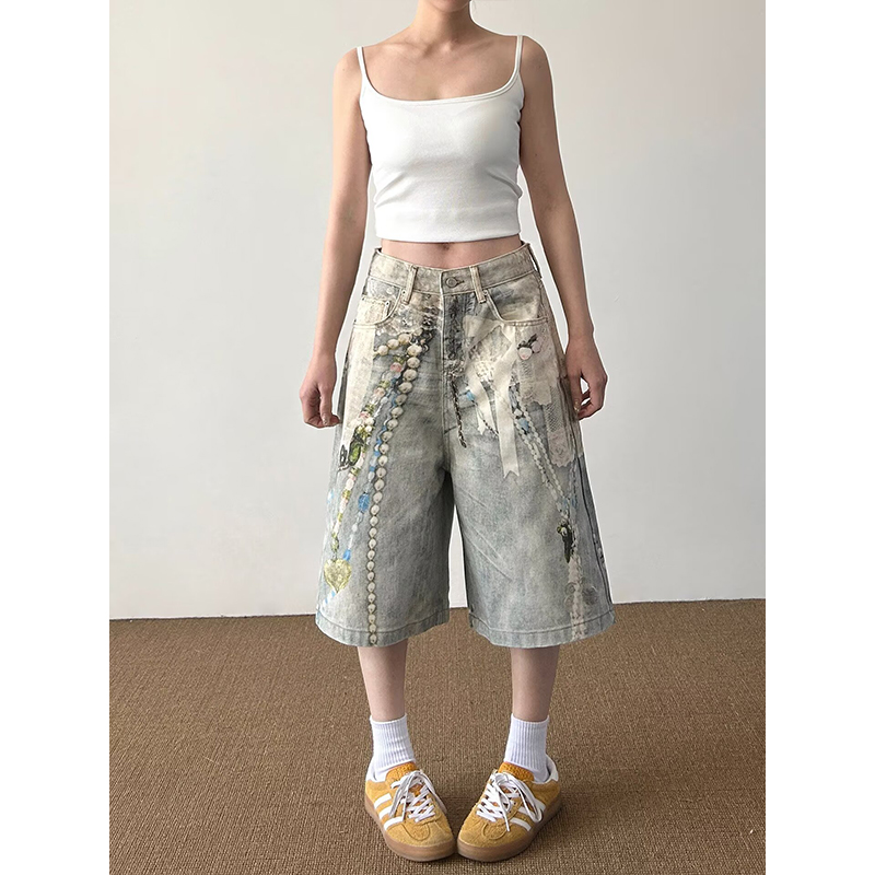 Pantalones Cortos de Mezclilla - Embroidery Design 3D reseña y precio