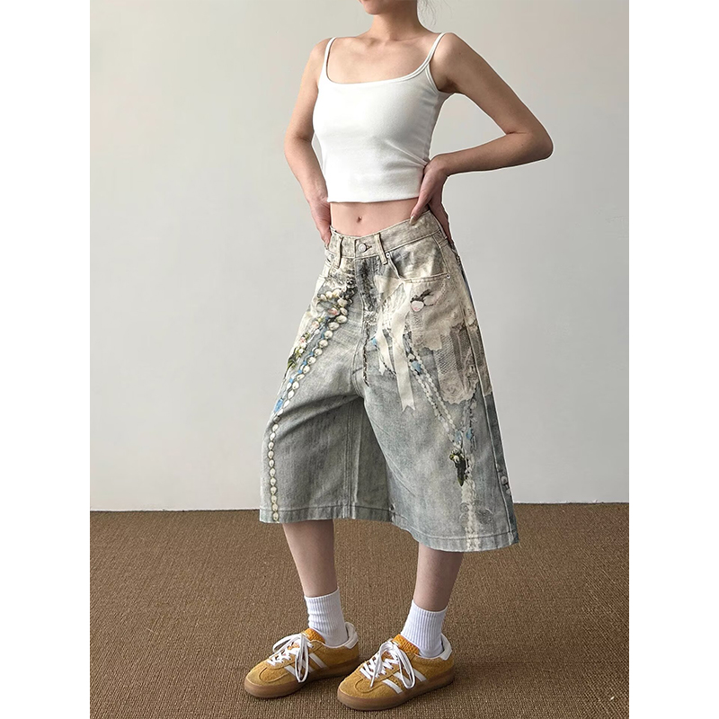 Pantalones Cortos de Mezclilla - Embroidery Design 3D reseña y precio