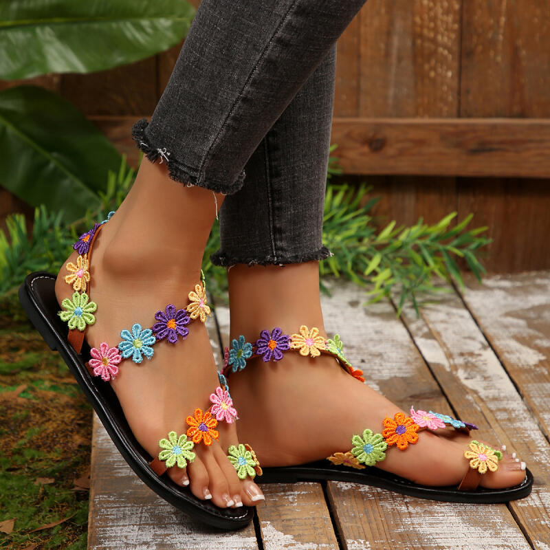 Sandalias de Diseño Bohemio co - Embroidery Flower reseña y precio