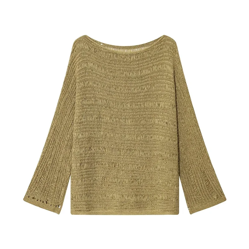 Suéter de Punto con Cuello Bar - Embroidery Knit reseña y precio