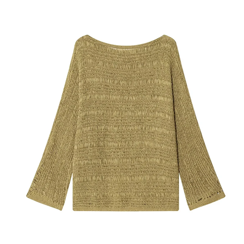 Suéter de Punto con Cuello Bar - Embroidery Knit reseña y precio