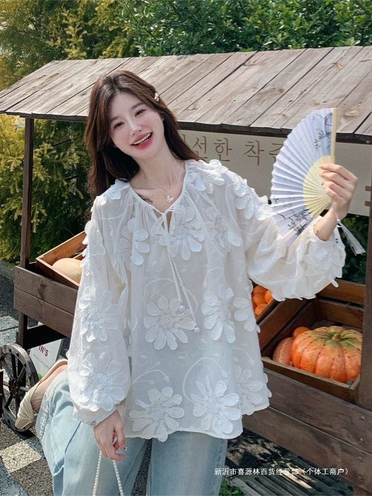 Blusa de manga larga con flore - Embroidery Design 3D reseña y precio