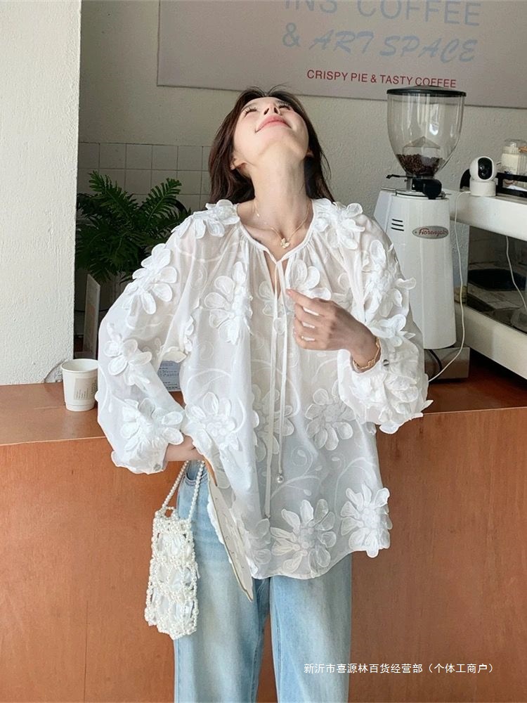 Blusa de manga larga con flore - Embroidery Design 3D reseña y precio