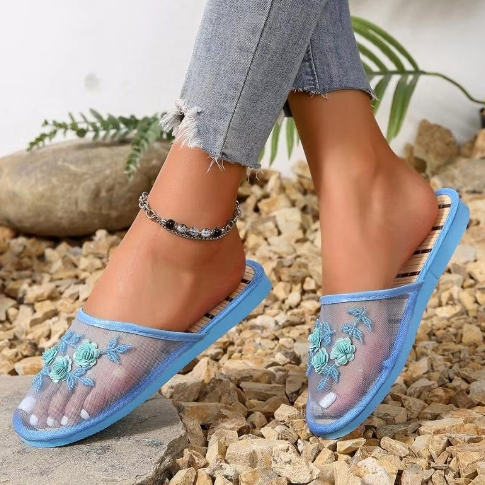 Sandalias de malla con bordado - Embroidery Flower reseña y precio