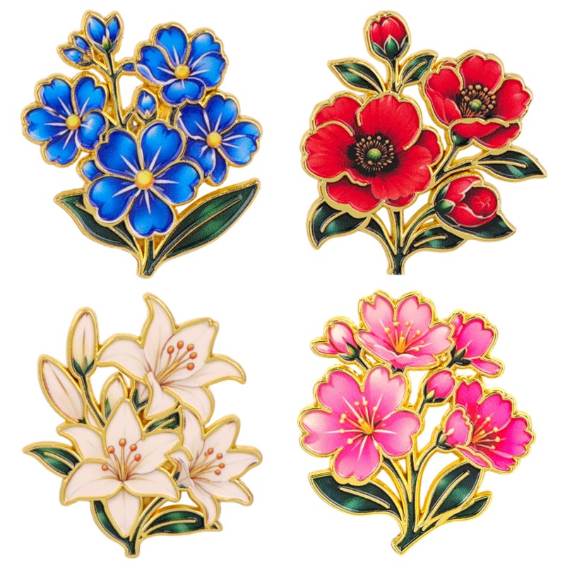 Bonito Broche de Esmalte Flora - Embroidery Wallpaper reseña y precio